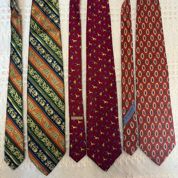 Tiffany & Co. Other - 56.5” Lanvin Tiffany Valentino Silk Tie Bundle Vintage Patterns